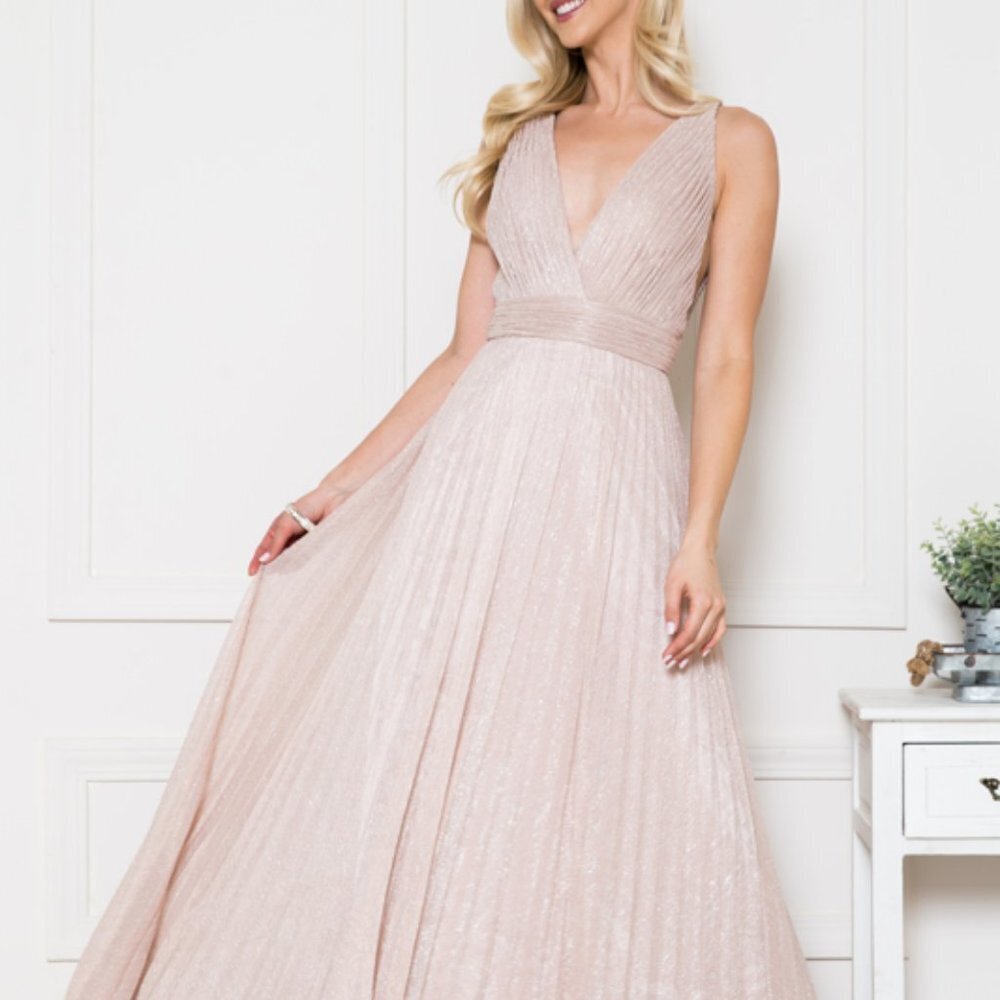 Light Pink Prom Party Evening Formal A-Line Sleeveless Maxi Long Dress Ac598